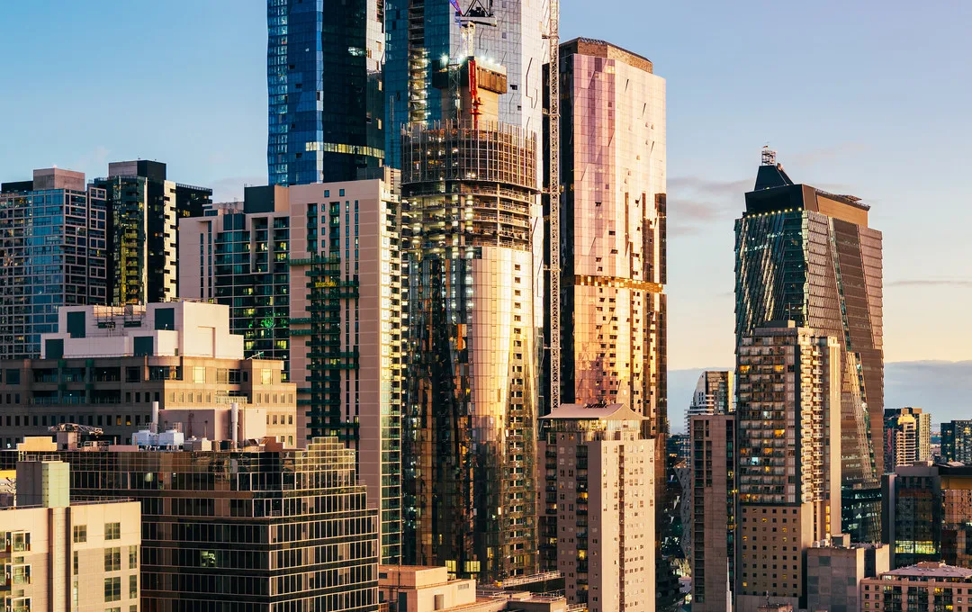 Dense City Skyline and Future Under Development